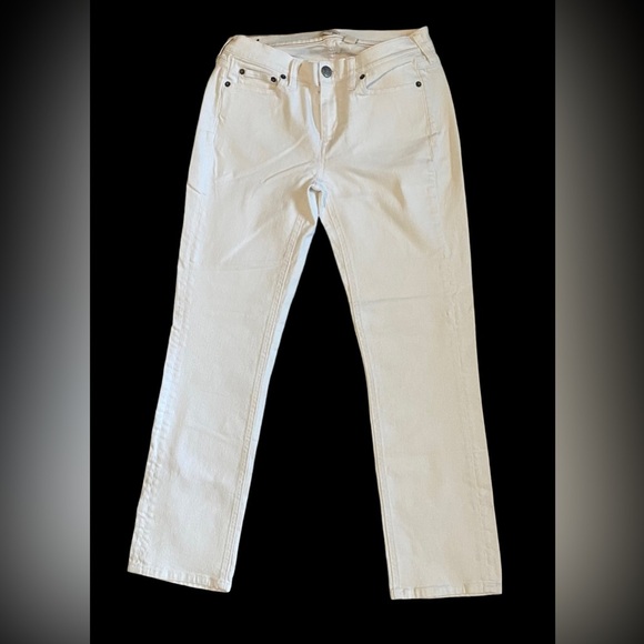 J. Crew White Denim Stretch Slim Straight Leg Jeans Size 27 / 29 - Picture 2 of 6